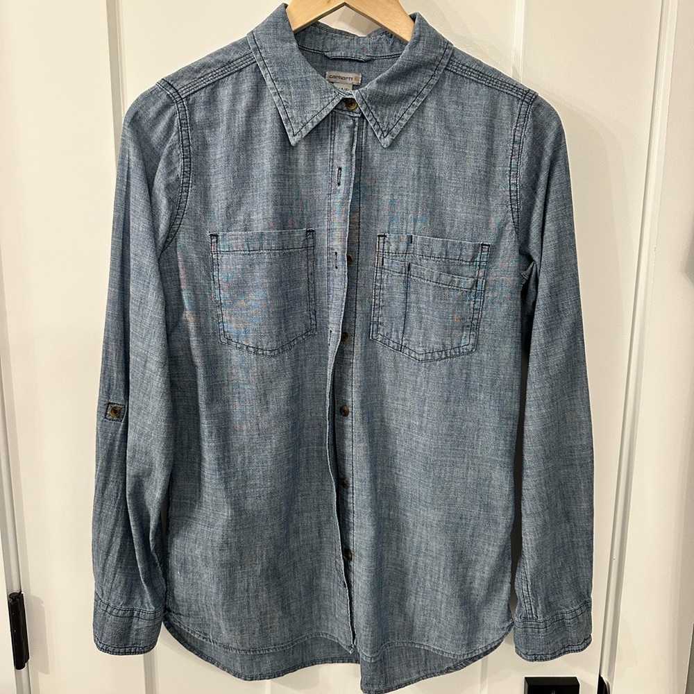 Carhartt Denim Long Sleeve Button-Up Shirt